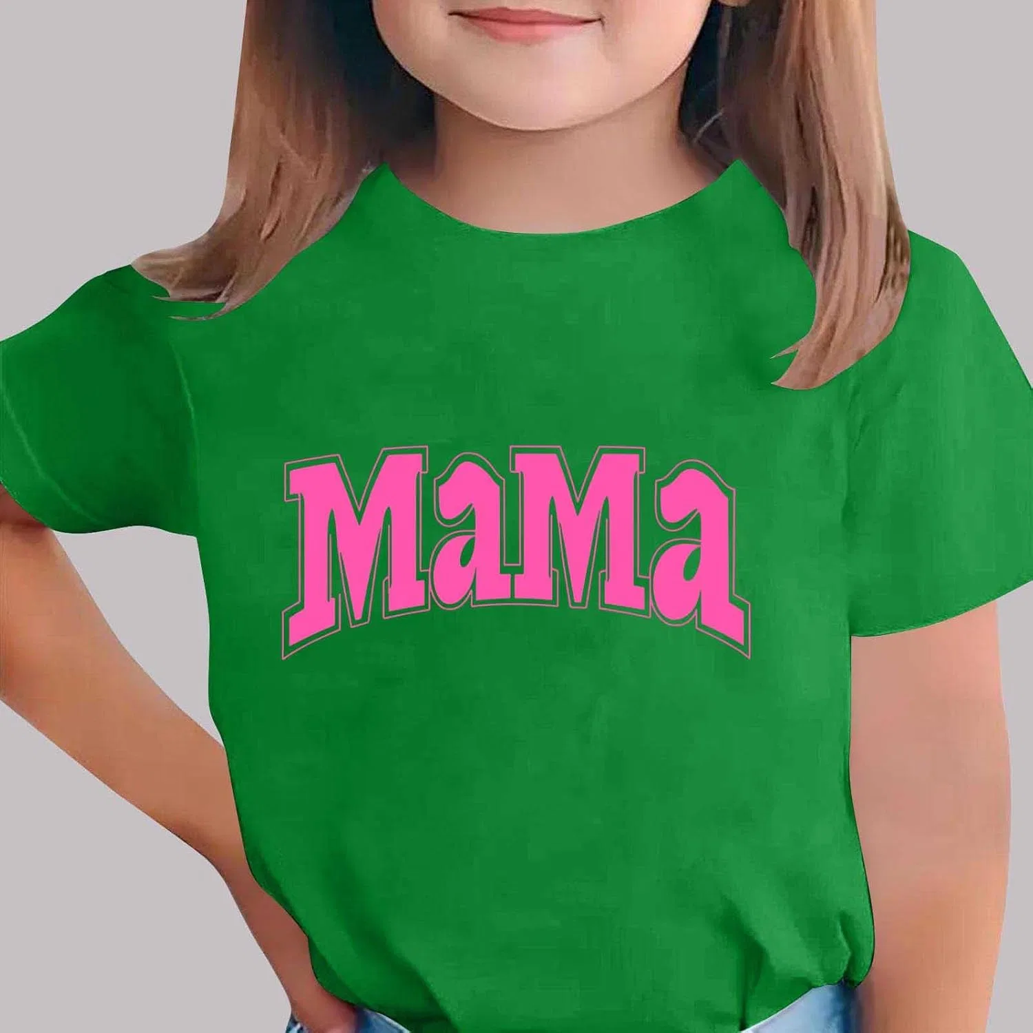 Футболка с принтом Mama, Zzalalana, зеленая — фото 2