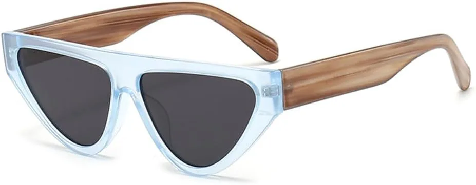 

Солнцезащитные очки треугольной формы с имитацией древесной текстуры 2027 года, мужские и женские, модные очки с защитой от УФ-излучения UV400 MTZJH, Blue