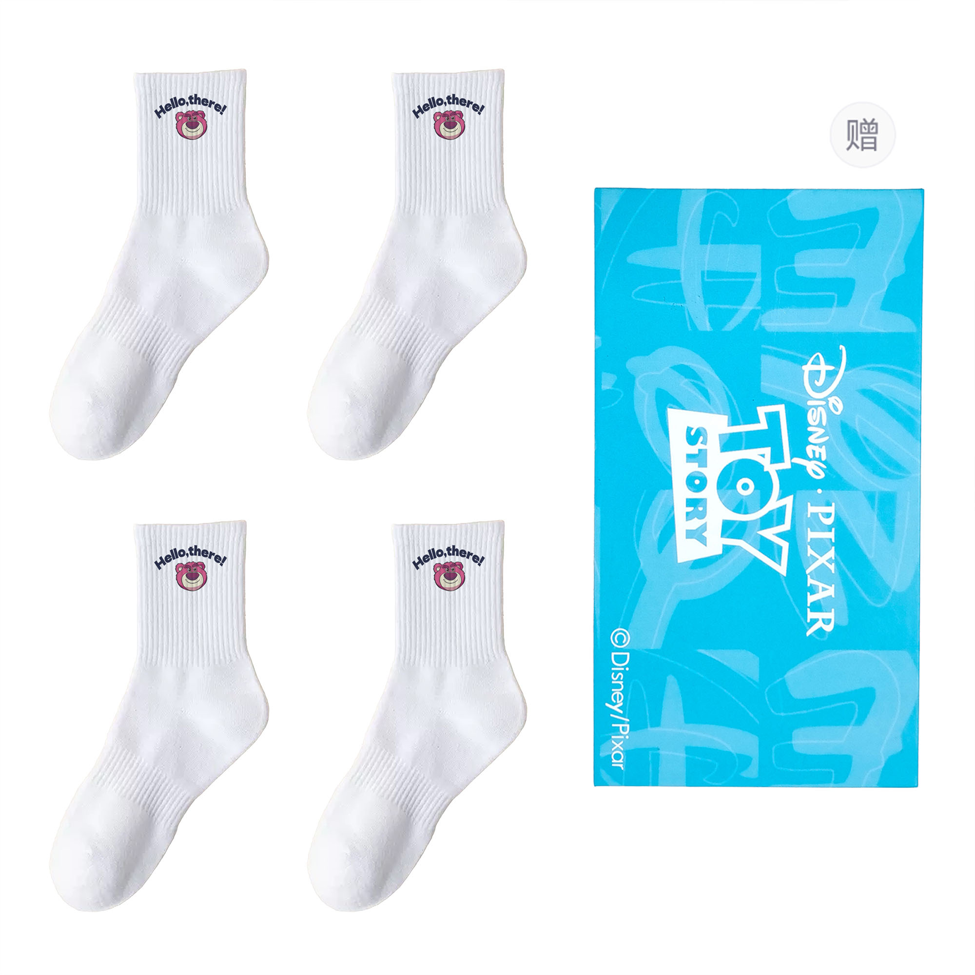 

Носочки до колена унисекс шоппер 4 шт Disney, белый