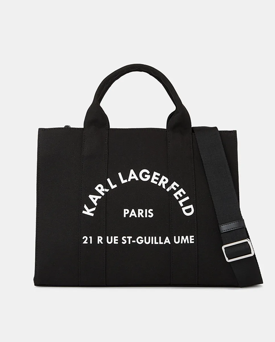

Сумка-тоут из хлопка средней толщины Karl Lagerfeld, черный