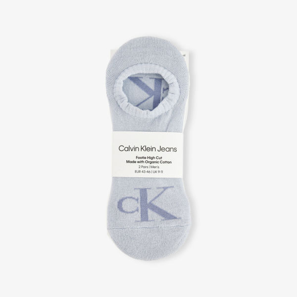 

Носки высокие Footie Monogram, 2 пары, хлопковый состав Calvin Klein, мультиколор