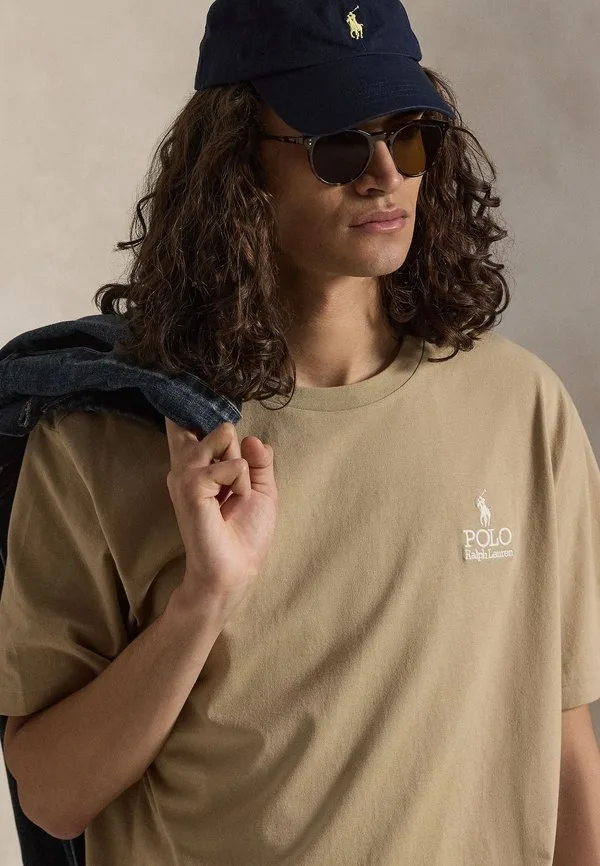 Футболка с логотипом, базовая футболка Polo Ralph Lauren Big & Tall, Vintage Khaki — фото 4