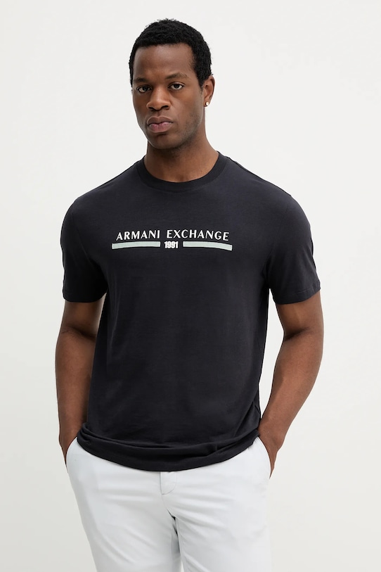 

Хлопковая футболка Armani Exchange, темно-синий