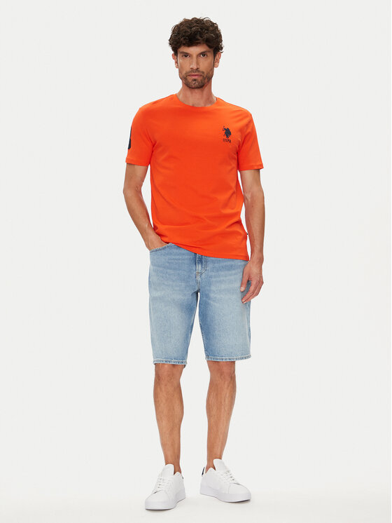 Футболка slim fit MUP3311 U.S. Polo Assn., оранжевый — фото 2