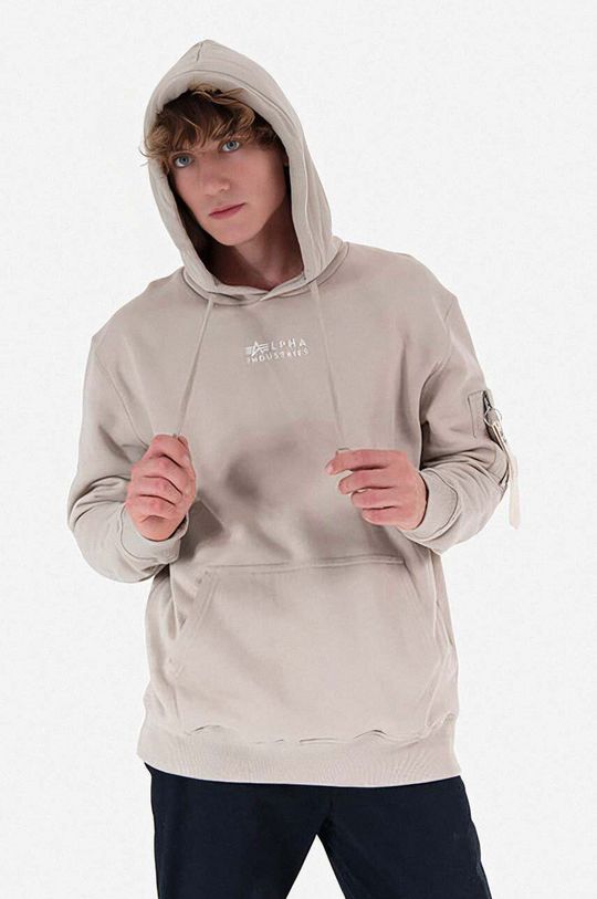 

Хлопковая толстовка Organics EMB Hoody Alpha Industries, серый