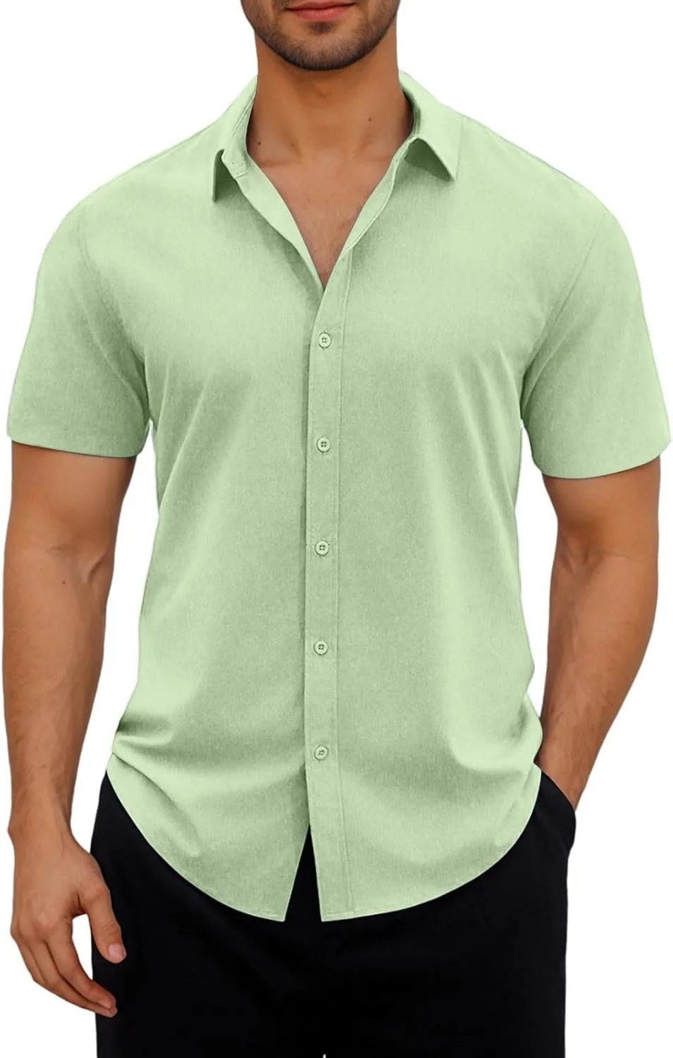 

Мужская рубашка с коротким рукавом Casual Button Down Wrinkle Free