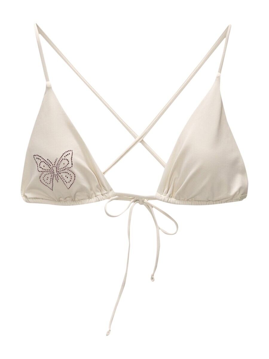 

Треугольный бикини-топ Pull&Bear Triangle Bikini Top, экрю