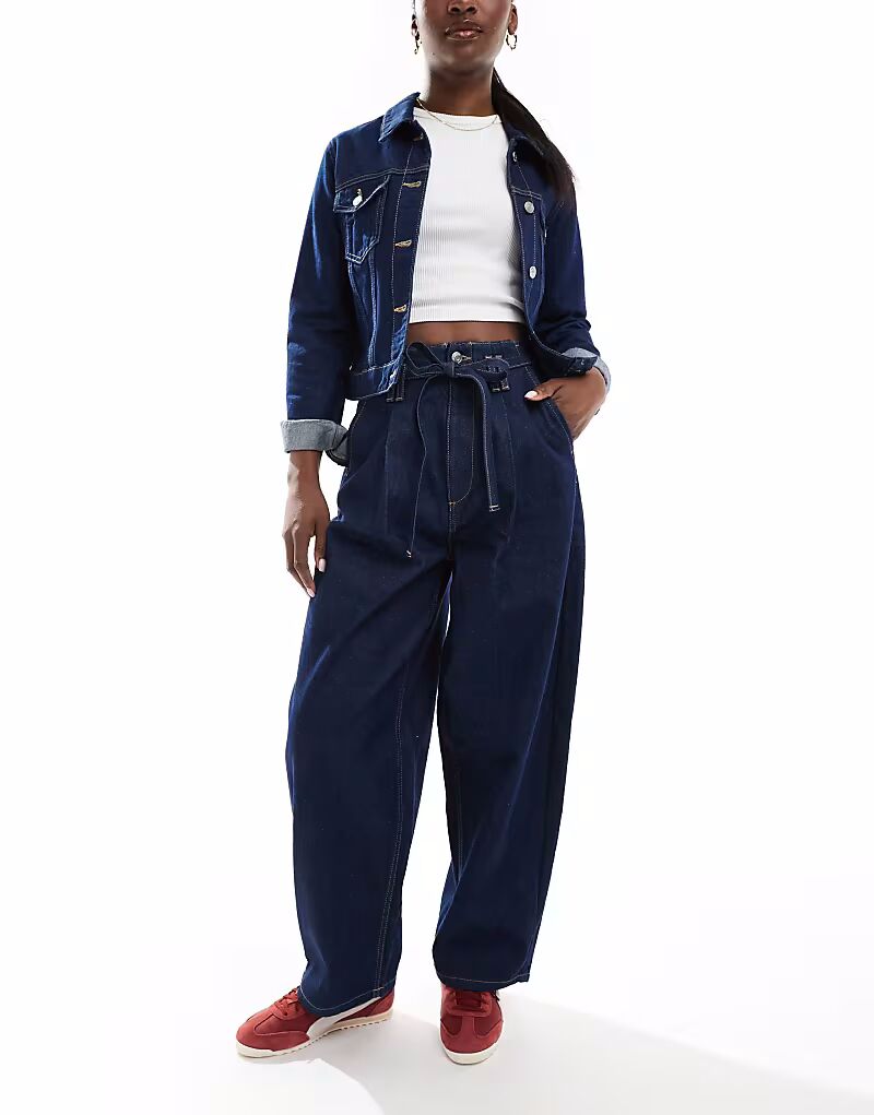 

Джинсы-баллоны ASOS DESIGN с поясом-завязкой, цвет: полоскание
