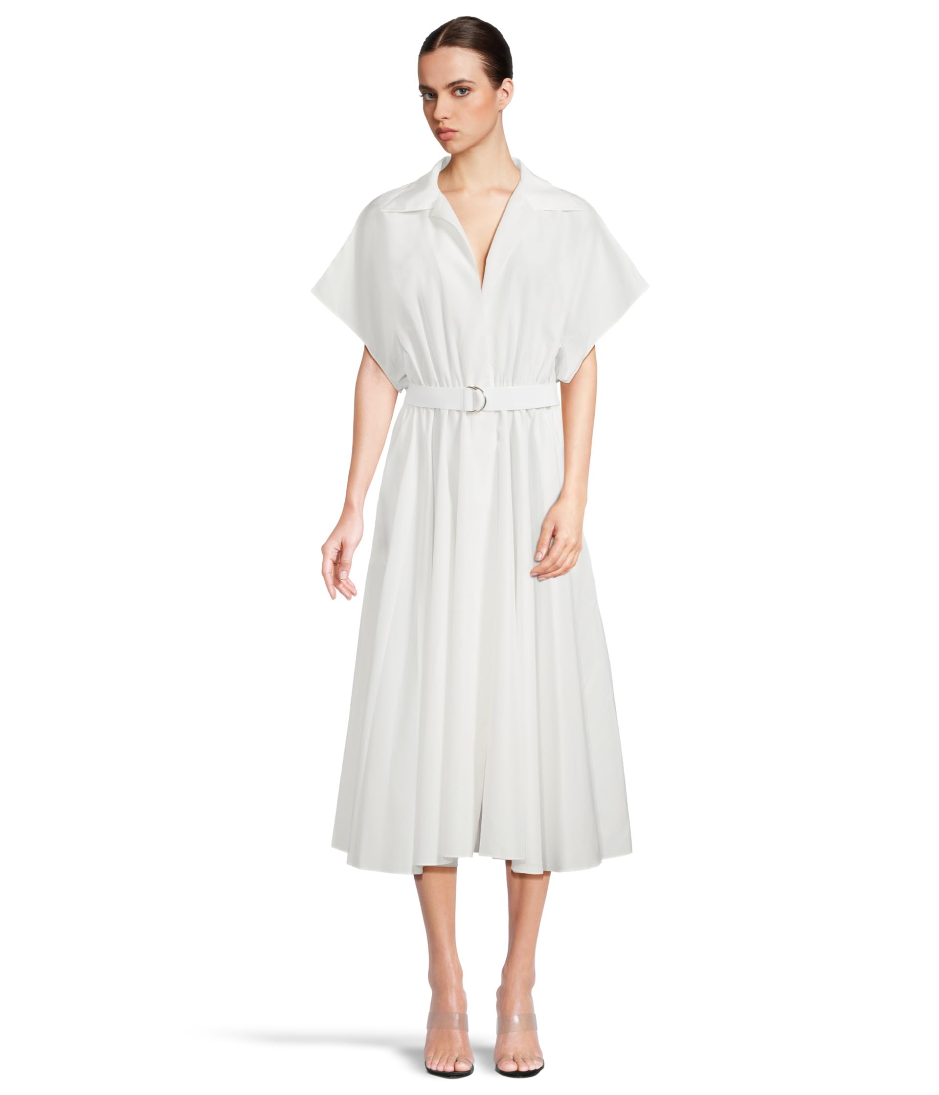 

Платье Norma Kamali Super Oversized Sleeveless Boyfriend Neck Shirt Flared Dress To Mid-Thigh, Snow White