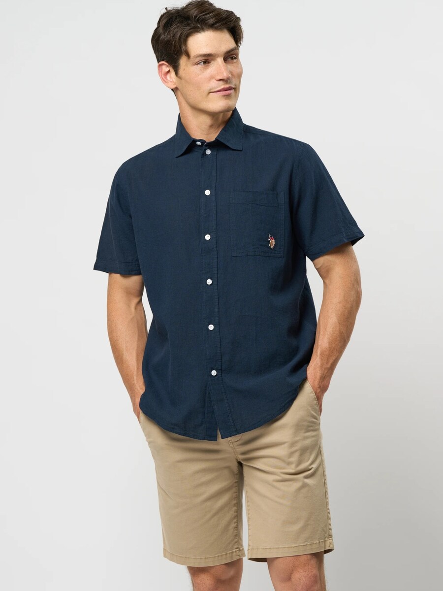 Рубашка на пуговицах классического кроя U.S. POLO ASSN. Flori, темно-синий — фото 2
