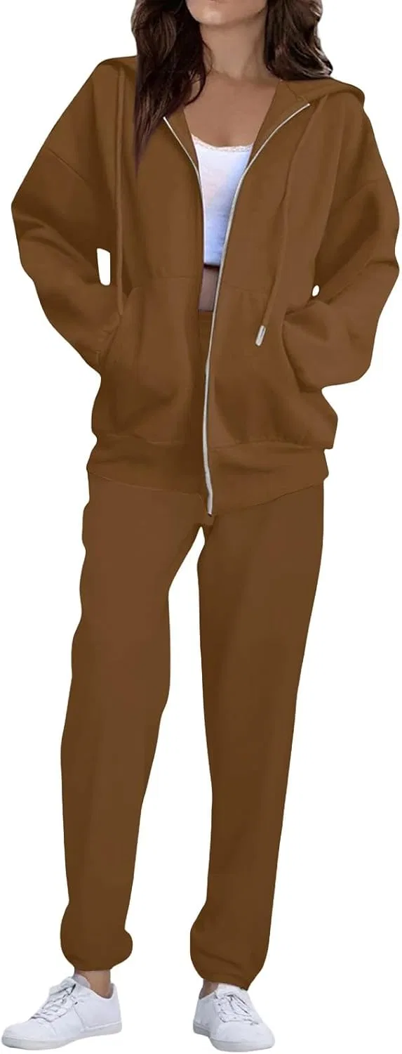 Женский спортивный костюм Sweatsuits, комплект из двух предметов: куртка на молнии, удобные спортивные штаны, флисовая толстовка с капюшоном и спортивные брюки в едином стиле
