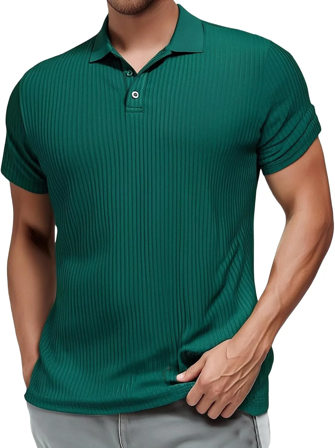 

Текстурированный поло с коротким рукавом и вертикальными полосками RSZGSWS