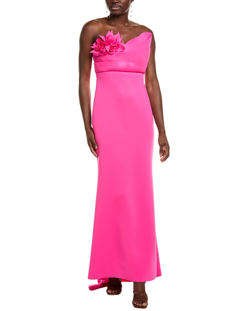 

Badgley Mischka 3D цветочный корсаж скуба платье, розовый