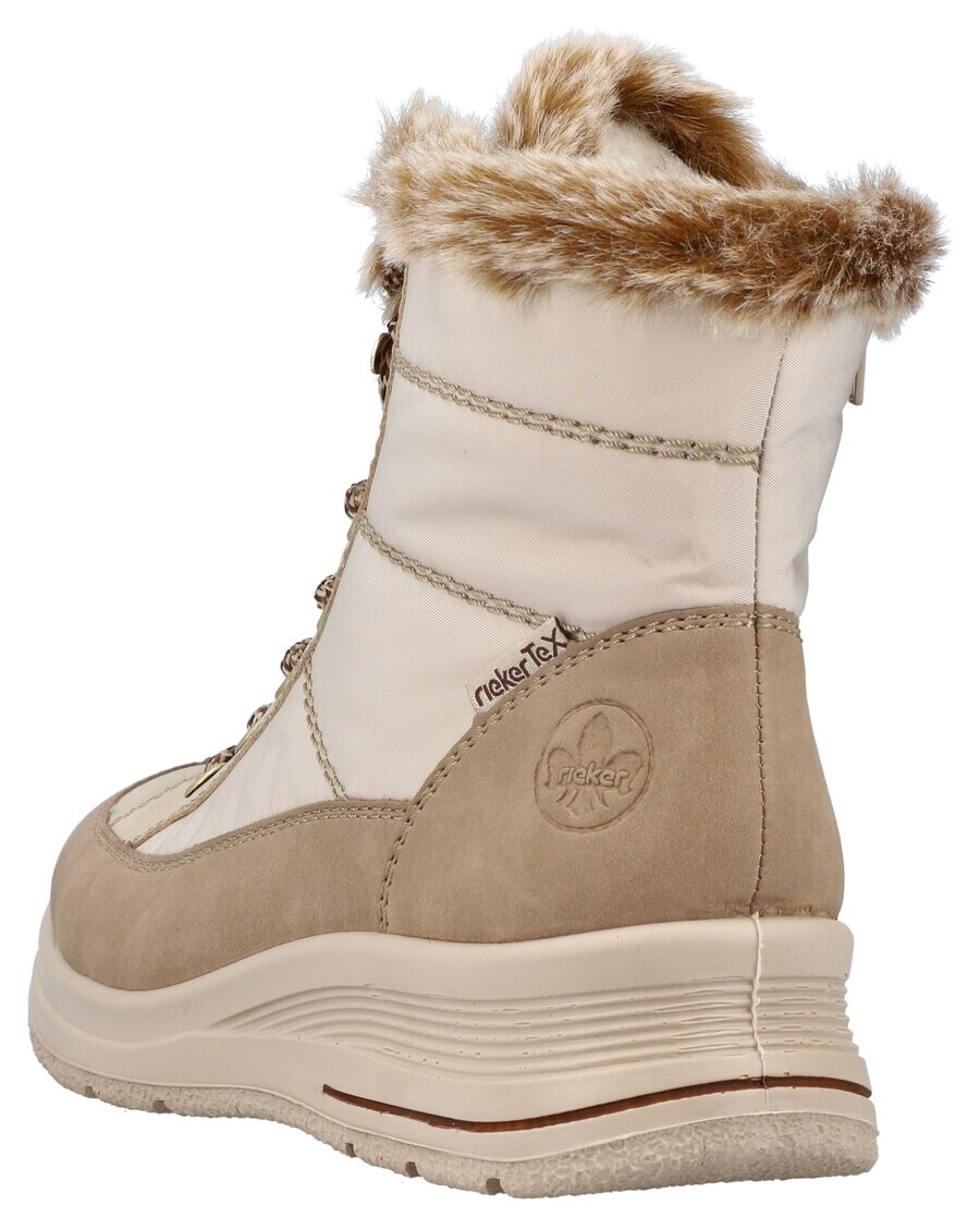 Зимние ботинки женские Rieker Snow Boots с мехом и шнуровкой, бежевый — фото 4