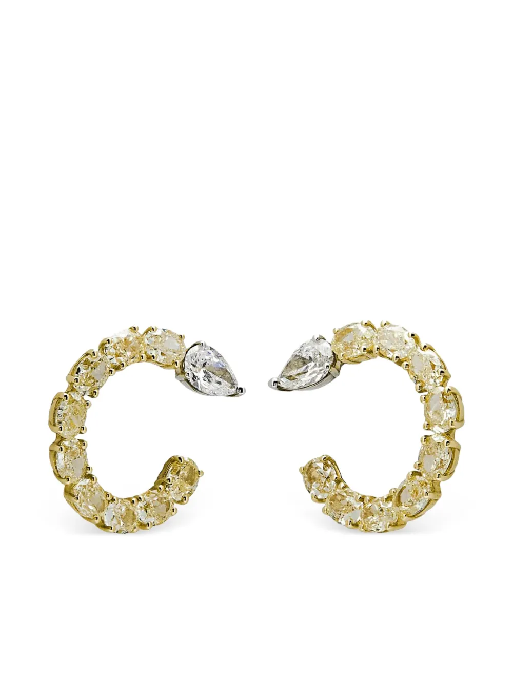 

Серьги-кольца из желтого золота с бриллиантами Jewels Aficionado, золотой