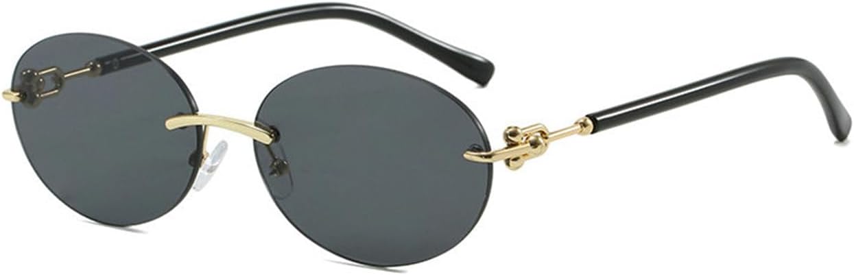 

Солнцезащитные очки Willochra в стиле ретро, ​​овальные, женские и мужские, без оправы, в стиле 90-х, маленькие, круглые, в металлической оправе, с защитой от УФ-излучения UV400, C2