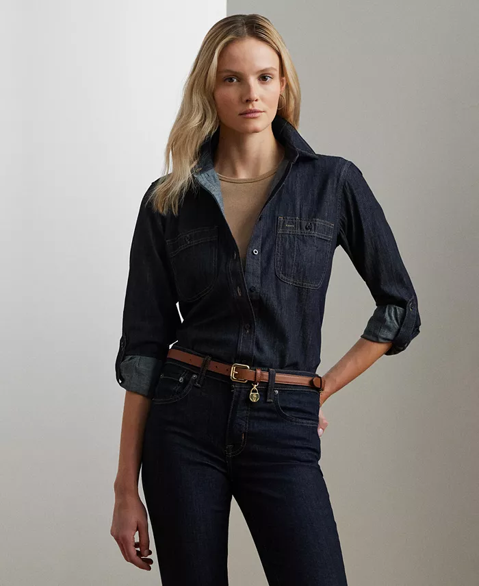 

Джинсовая рубашка Lauren Ralph Lauren, синий