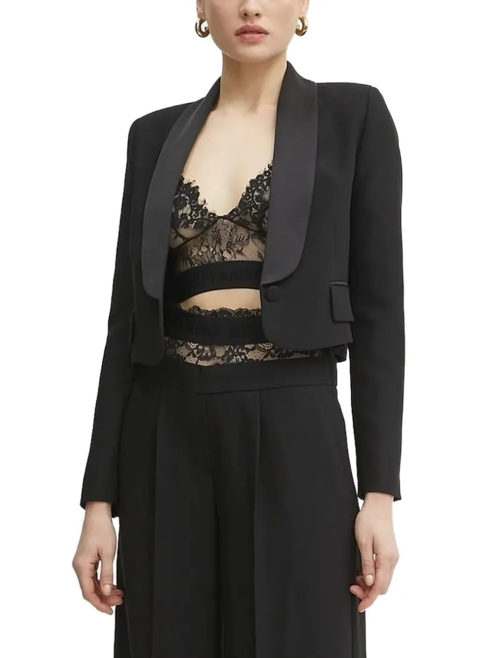 

Жакет с атласными лацканами Ermanno Scervino, черный