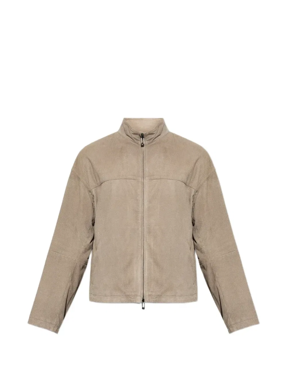 Куртка из перфорированной замши EMPORIO ARMANI, бежевый