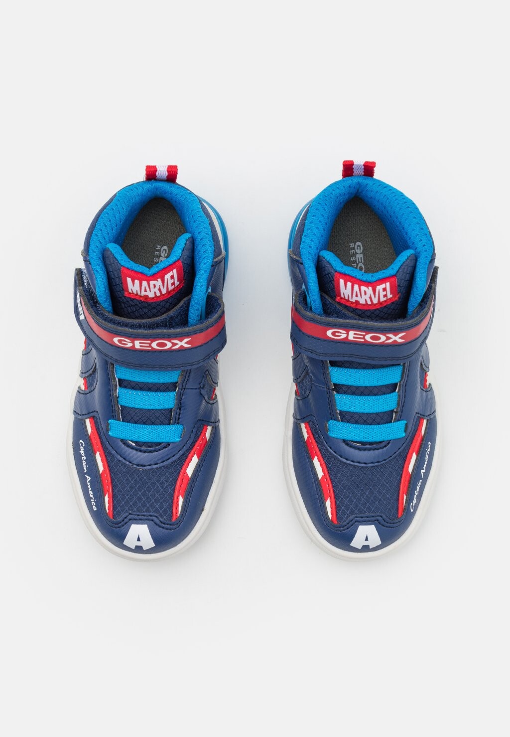 Высокие кроссовки MARVEL AVENGERS CAPTAIN AMERICA LIGHT UP GRAYJAY BOY Geox, цвет navy/red — фото 4