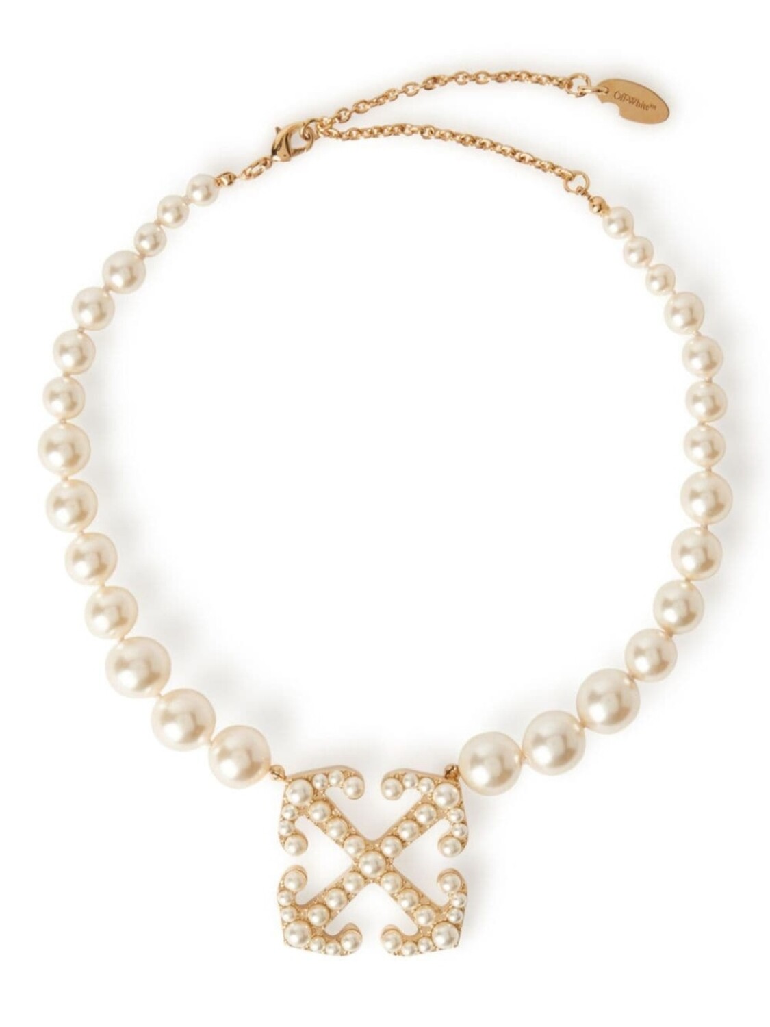 

Ожерелье с мотивом стрелы Pearls Pave Off-White, золотой