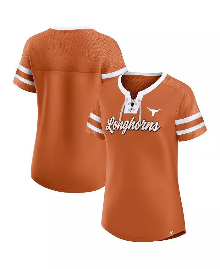 

Женская футболка Texas Orange Texas Longhorns Iconic Athena Lace-Up Fanatics