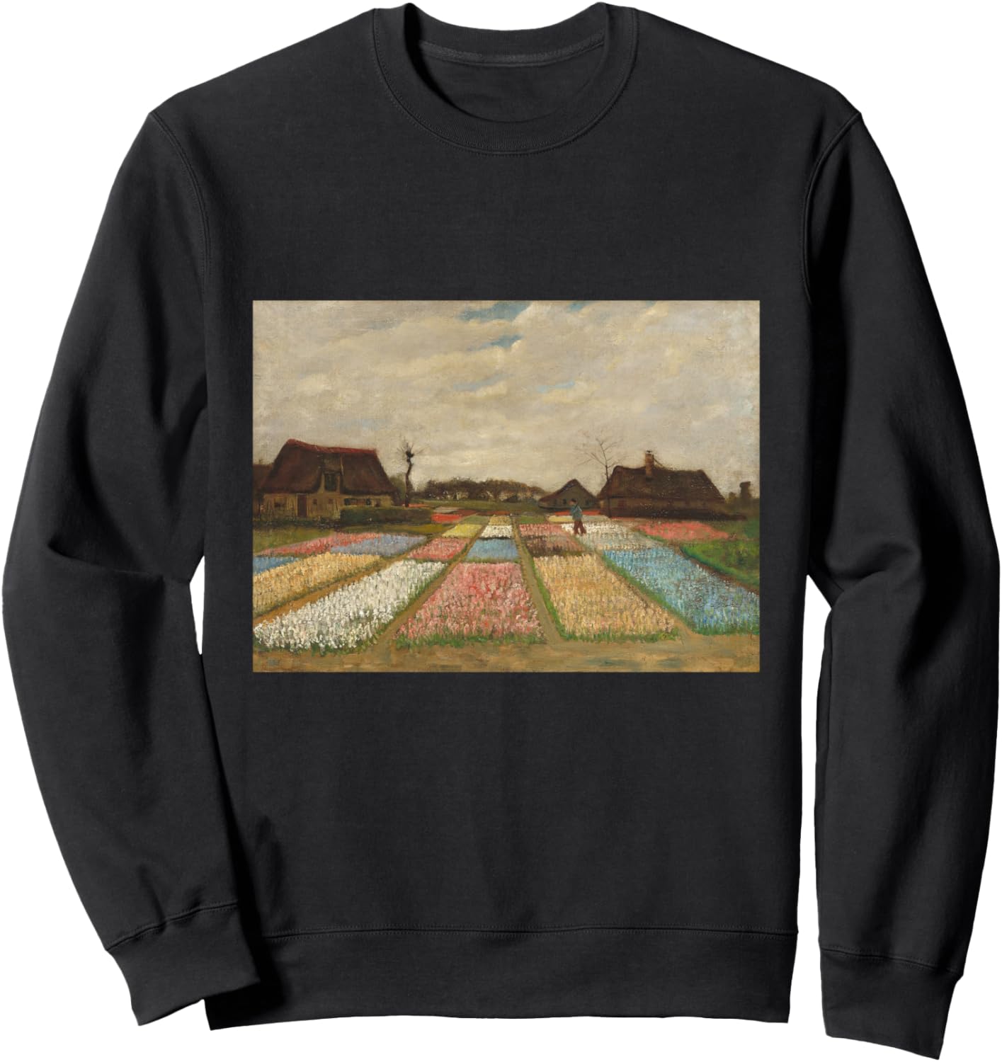 

Винсент Ван Гог, Толстовка «Тюльпановое поле» Famous Painting Starry Night By Vincent Van Gogh, черный