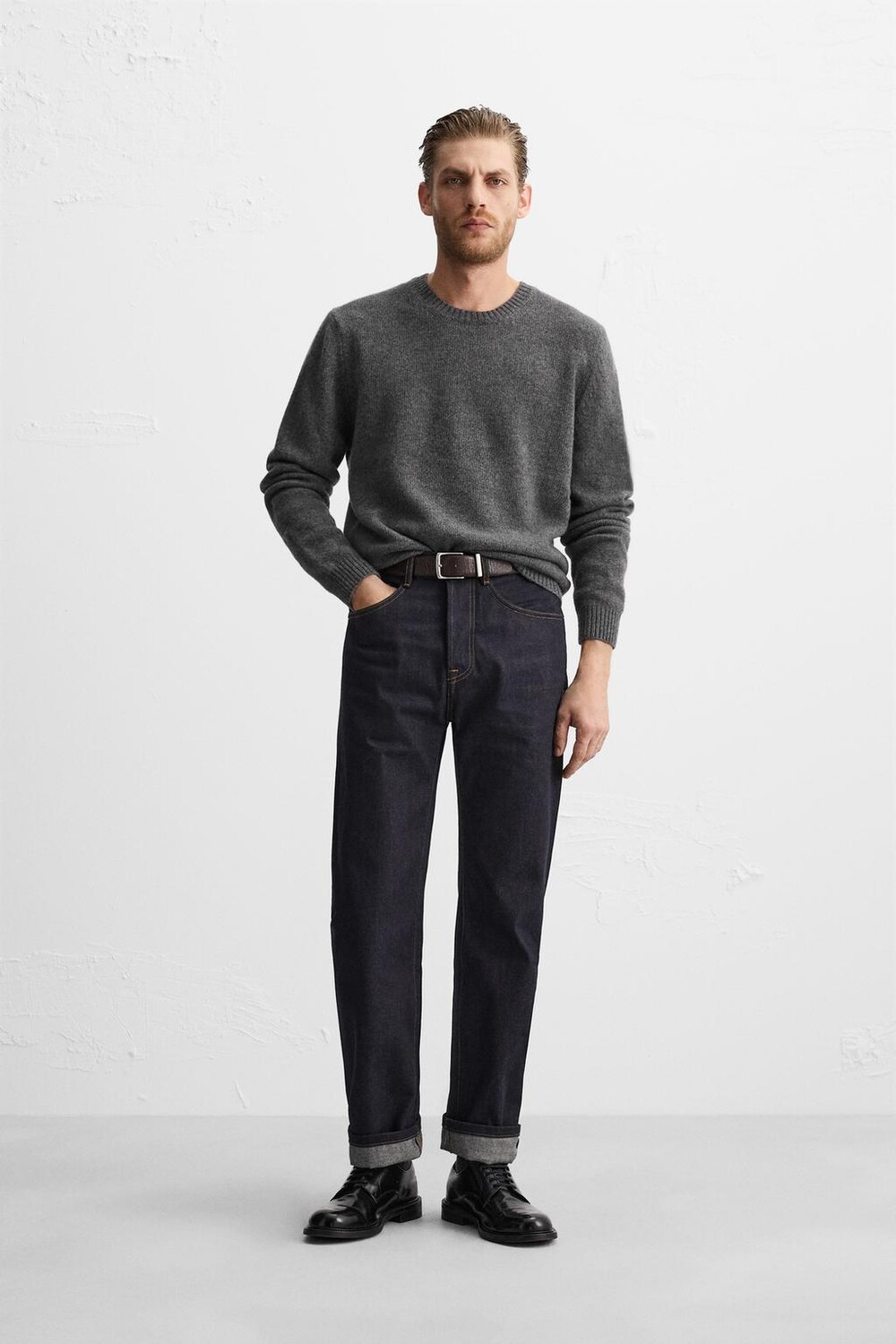 

Свитер из шерсти ZARA, серый мергель