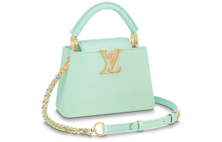 

LOUIS VUITTON Сумка Capucines из коровьей кожи, мини-сумка на плечо, женская, мятно-зеленого цвета