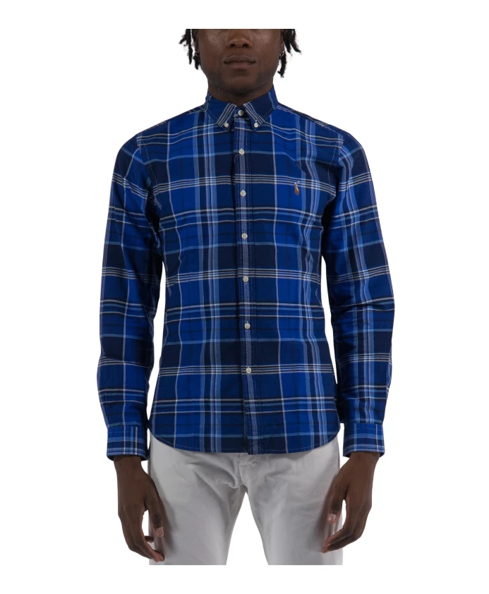 

Клетчатая рубашка Polo Ralph Lauren, синий
