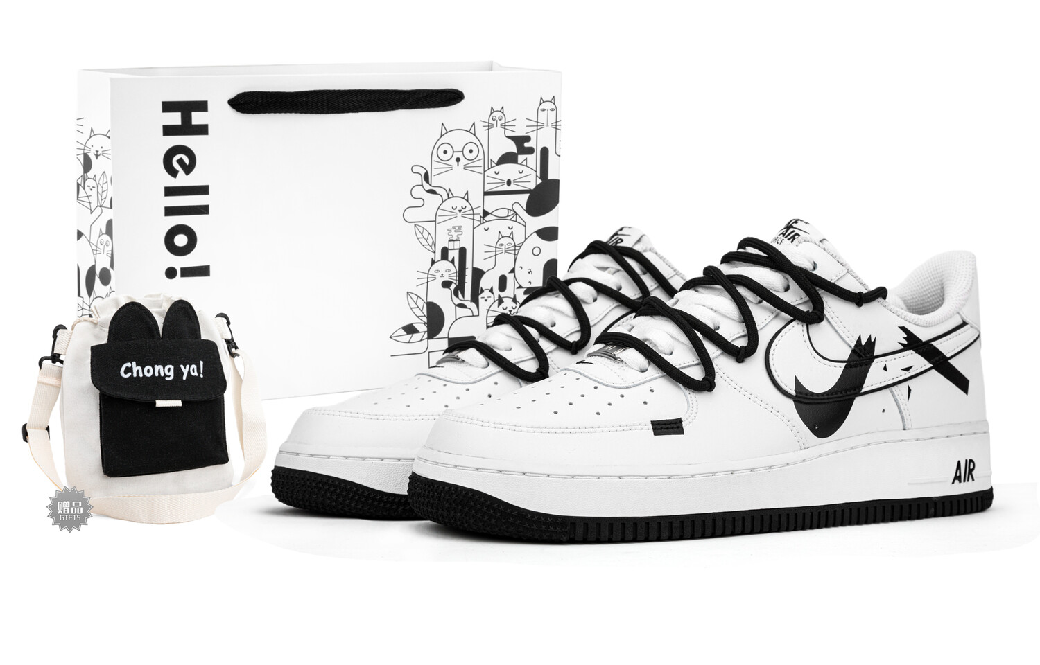 

Кроссовки Nike Air Force 1 Skateboarding Shoes Unisex Low-top Black/white, белый