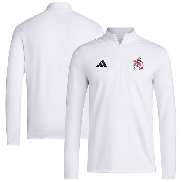 

Мужская белая половинная молния гольф-джемпер miami hurricanes Adidas