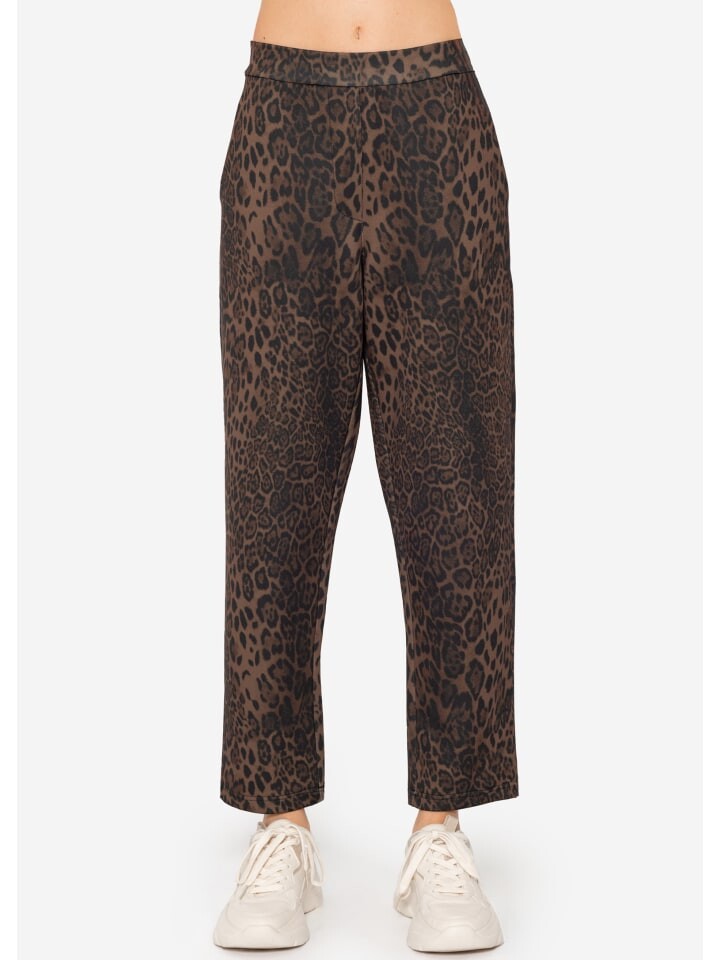 

Спортивные штаны SASSYCLASSY Weiche Jogginghose mit wildem Leo-Muster., черный