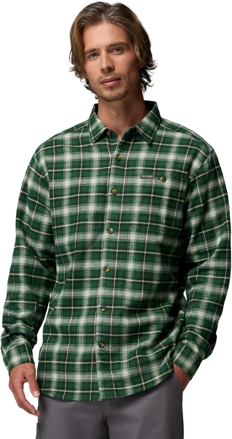 

Рубашка Columbia mens Pitchstone Heavyweight Flannel Ii, Rain Forest Railway Tartan