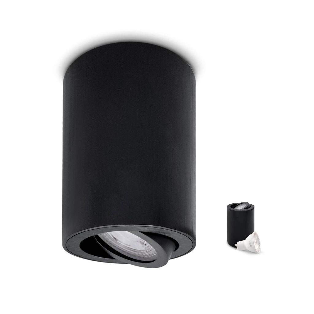 

Накладной спот OH36 Потолочный светильник КРУГЛЫЙ цвет ЧЕРНЫЙ Потолочный спот - подвижный потолочный спот алюминий IP20 Светодиодный спот в комплекте с лампочкой GU10 5W 4000K (L - нейтральный белый свет, 1 шт.) KOBI