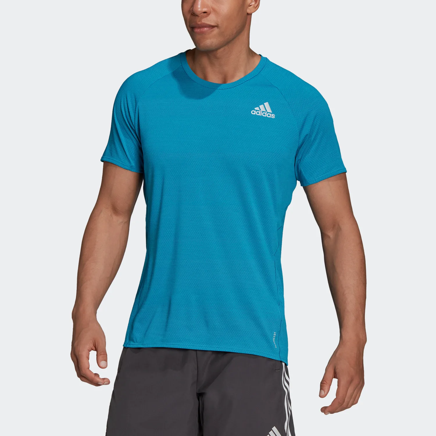 Футболка мужская с круглым вырезом умеренного прямого кроя Adidas, темно-голубой — фото 4