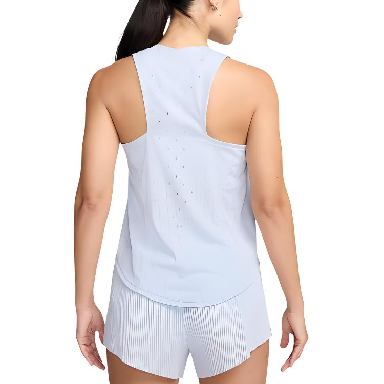 Женская майка для бега AeroSwift Dri-FIT Adv Nike, soccer серый/obsidian color — фото 4