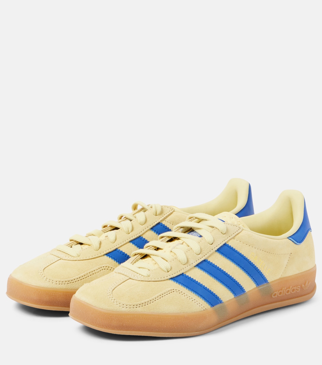 Gazelle замшевые кроссовки для помещений Adidas, Powder Yellow/Team Royal Blue — фото 4