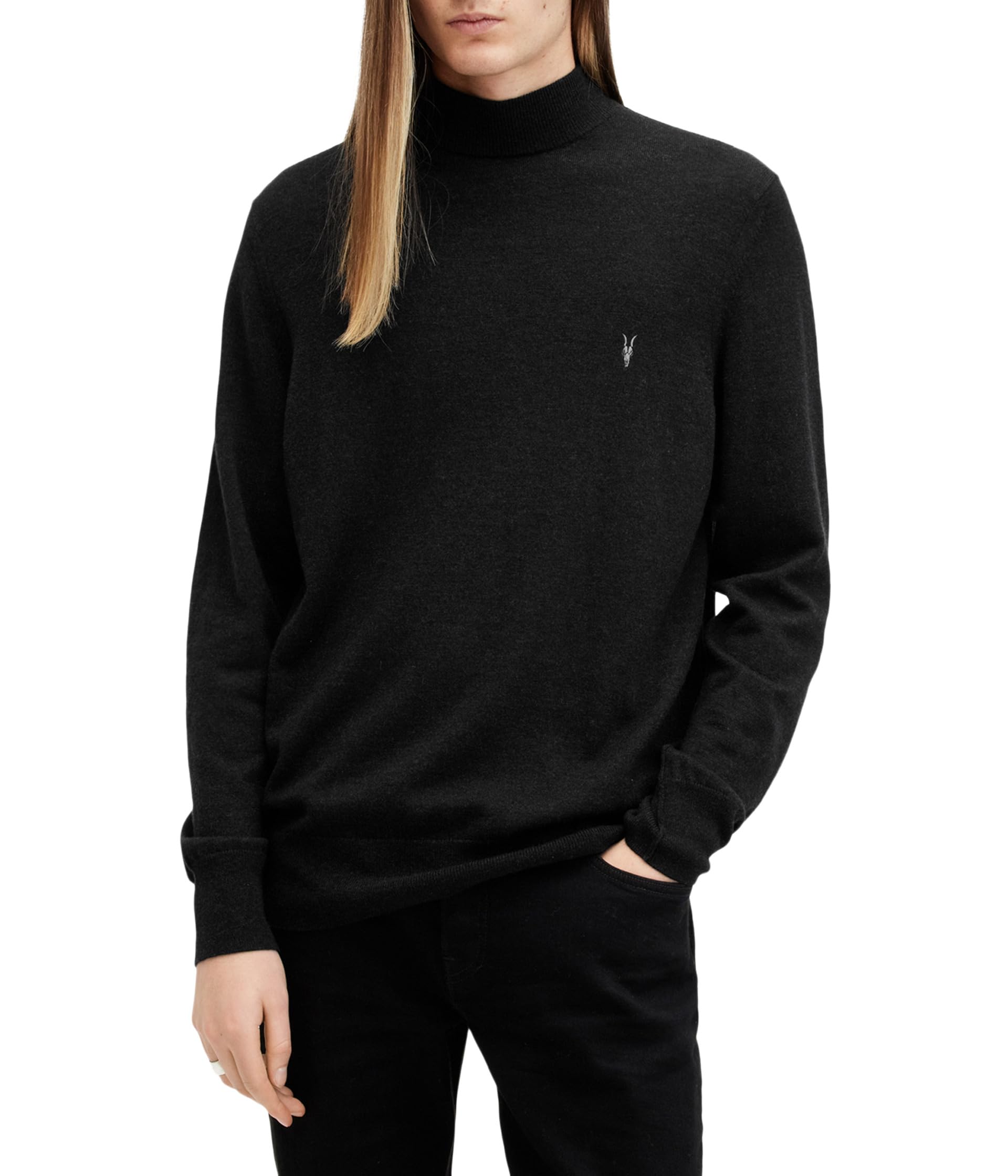 

Толстовка AllSaints Kilburn Mock Neck, Cinder Black Marl