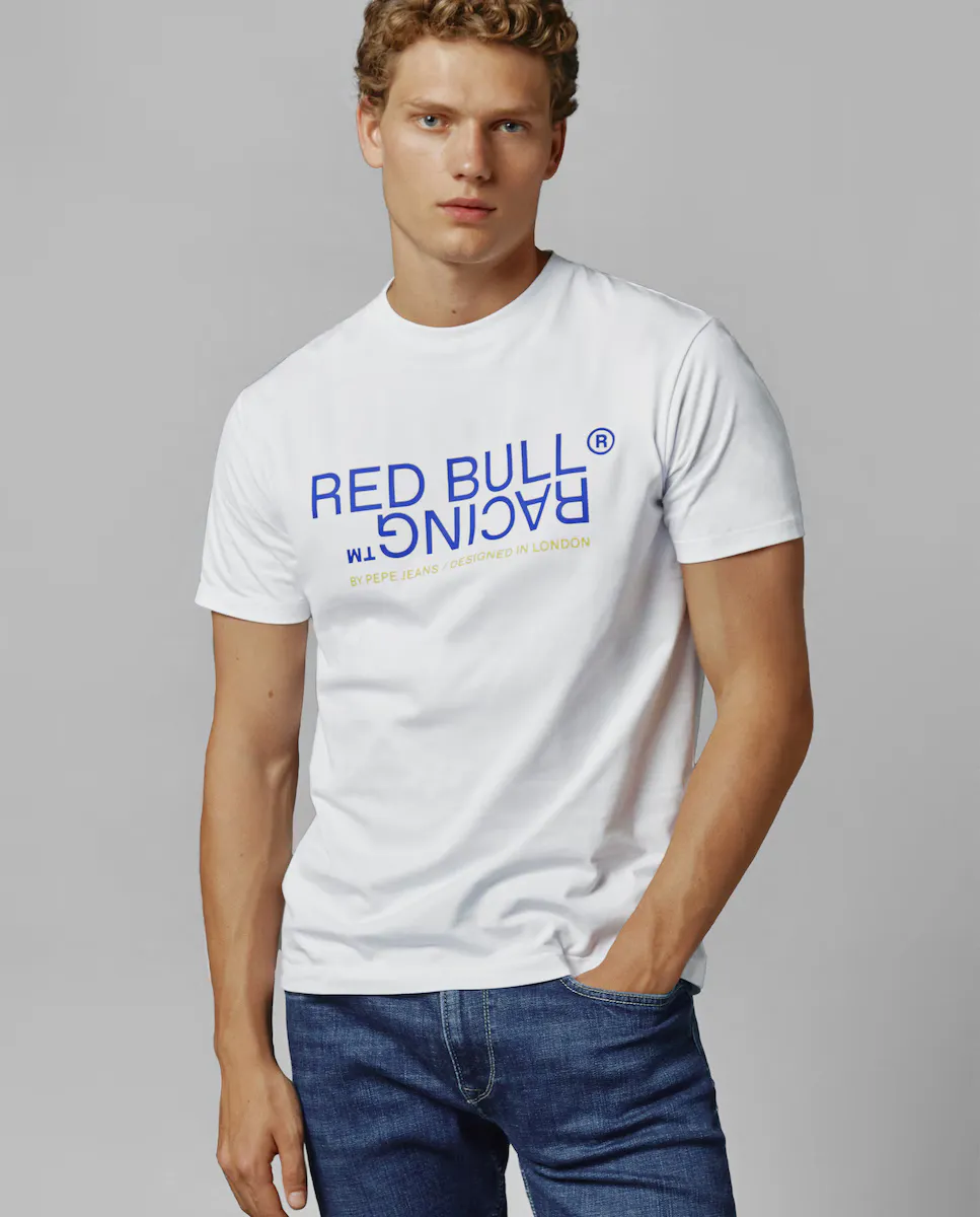 

Футболка унисекс Red Bull Racing с короткими рукавами и принтом логотипа Pepe Jeans, белый