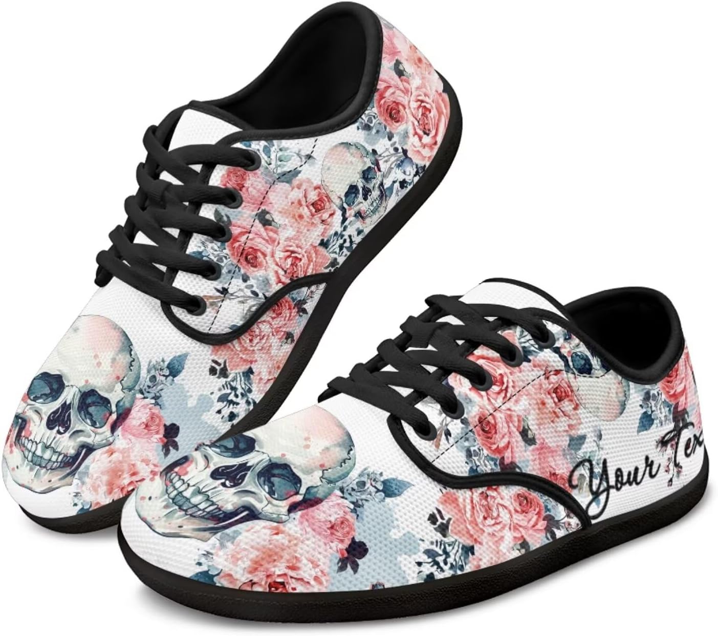 

Персонализированные кроссовки с изображением черепа для бега, тенниса, для женщин и мужчин, лоферы для вождения, плоские кроссовки для ходьбы Ecaestolph, синий