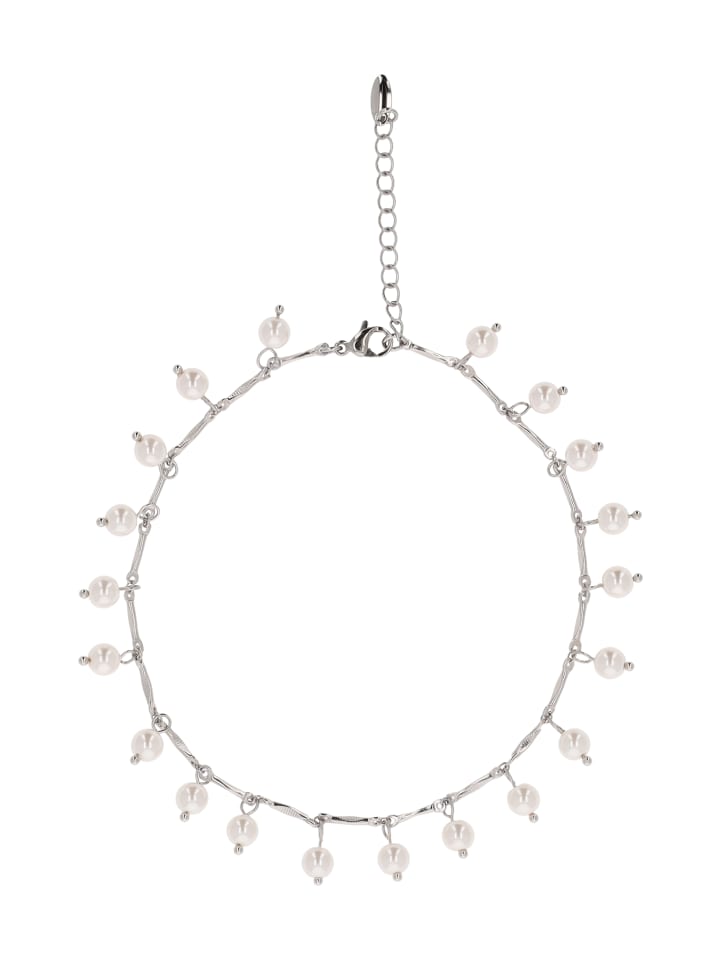 

Faina Женский браслет на щиколотку с жемчужными подвесками, серебристо-белый