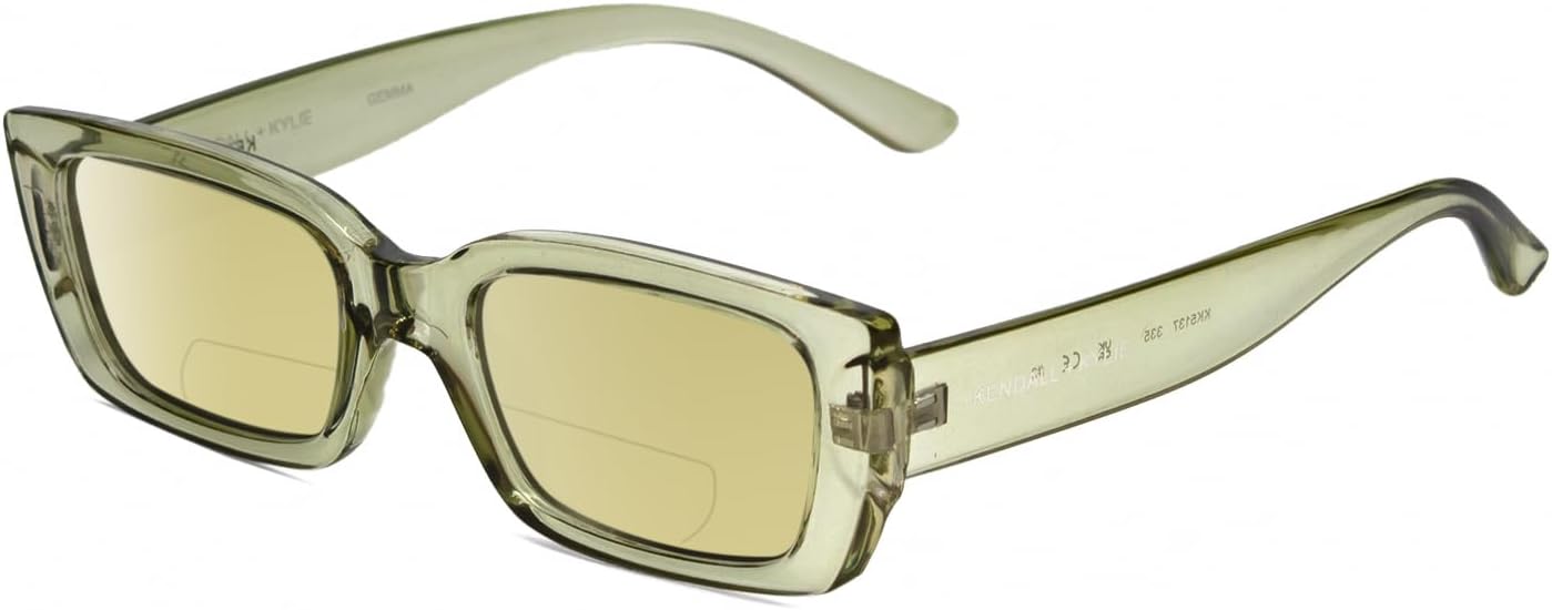 

Солнцезащитные очки для чтения Calabria K+K GEMMA с поляризованными линзами и бифокальными линзами, модные дизайнерские солнцезащитные очки, стильные очки для чтения с защитой от УФ-излучения, Mint Green Crystal/Yellow Lens