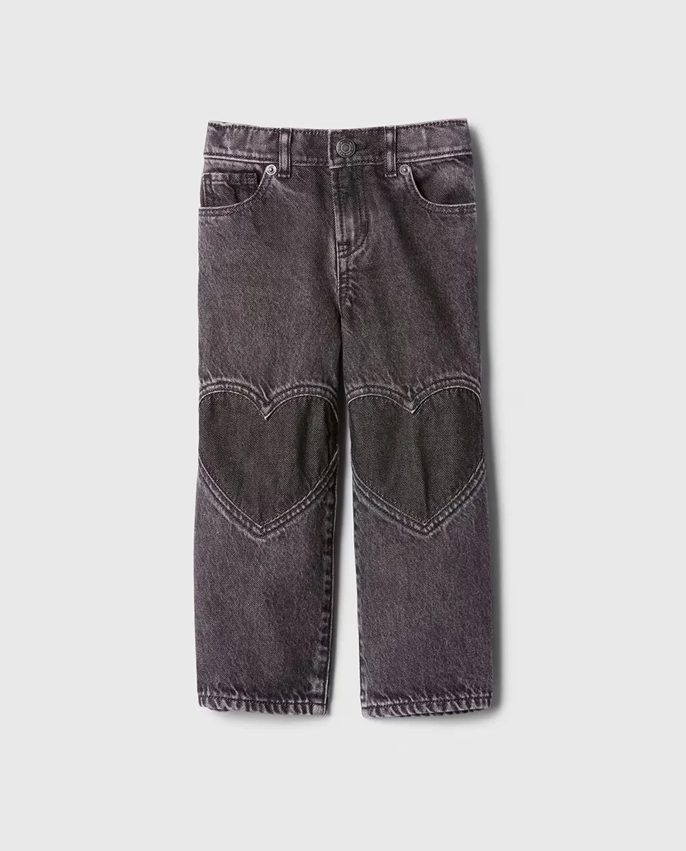

Джинсы для девочки с сердечком Gap, серый