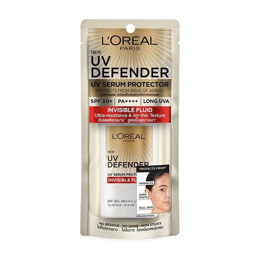

L'Oreal Paris Uv Defender Invisible Fluid SPF50+ PA++++ Long UVA 50 мл. ครีมกันแดด กั, White