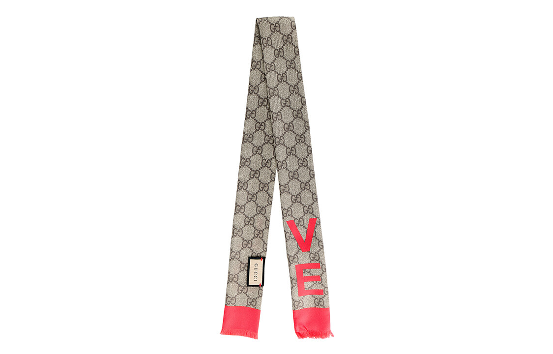 

Шелковый шарф унисекс GUCCI, Beige/Ebony