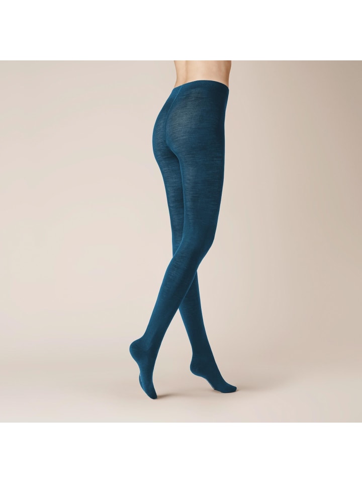 

Kunert Вязаные колготки из мягкой шерсти и хлопка, теплые, цвета горечавки