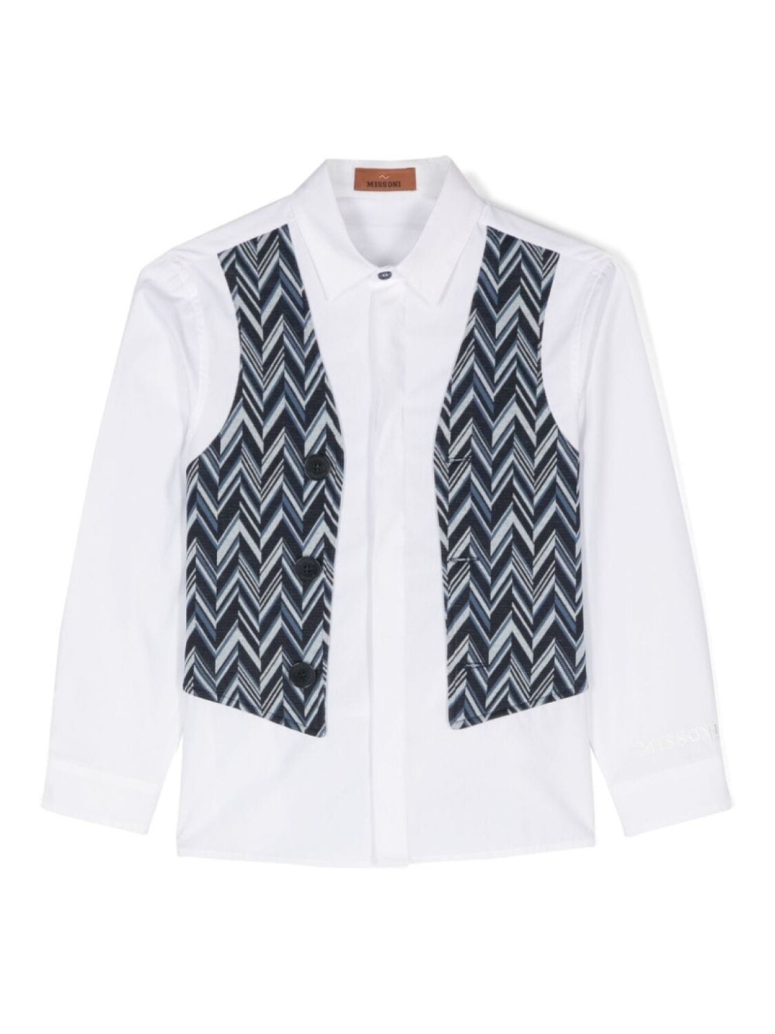 

Missoni Kids рубашка со вставкой-жилетом, белый