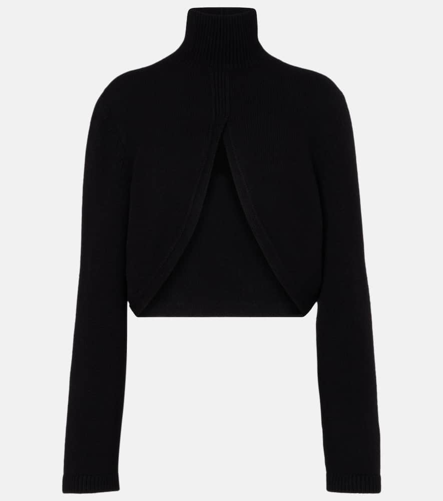 

Кроп-свитер из кашемировой смеси Alaïa, Noir Alaia