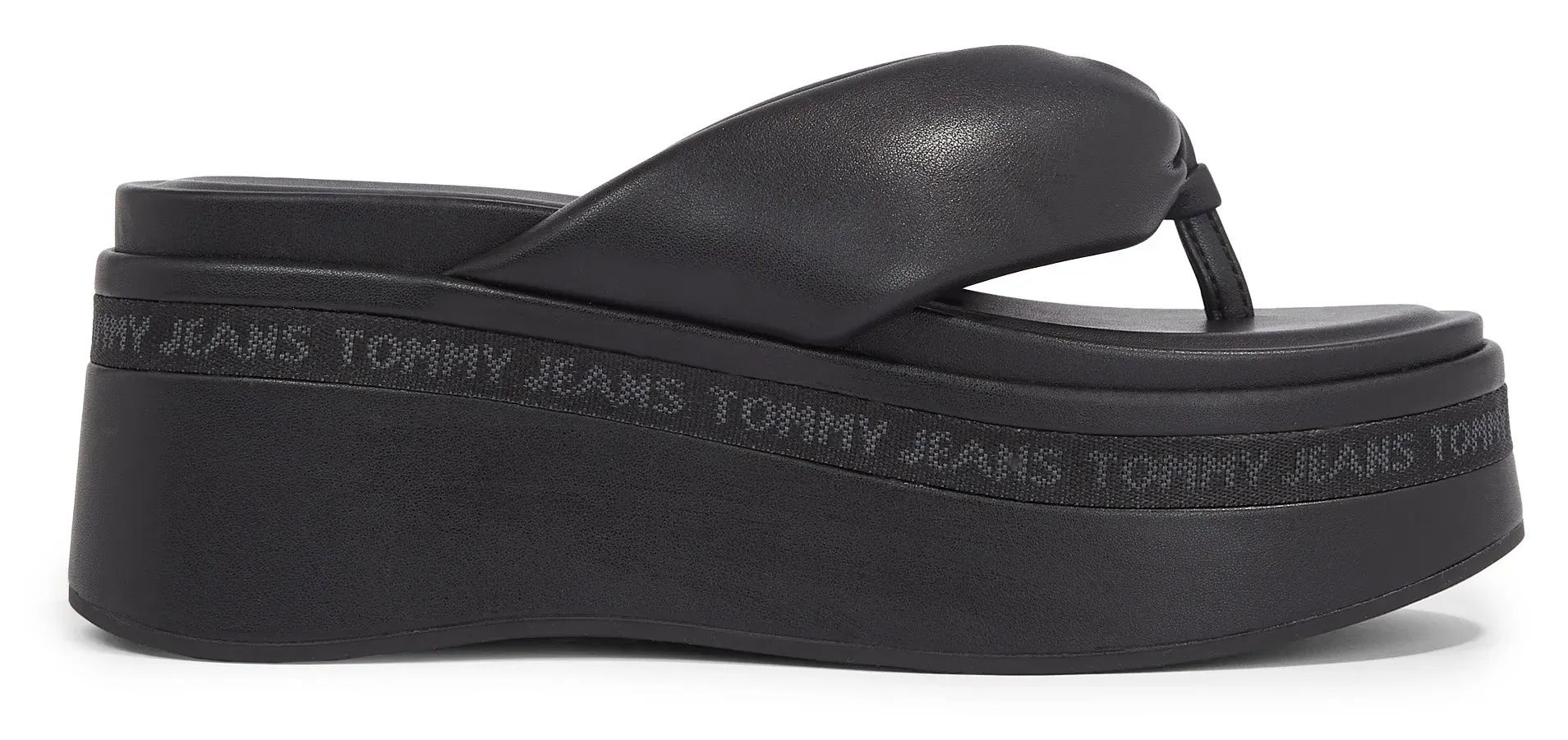 

Tommy Jeans Dianette "TJW WEDGE SANDAL", каблук-танкетка, летняя обувь, разделитель пальцев с мягкой повязкой, черный